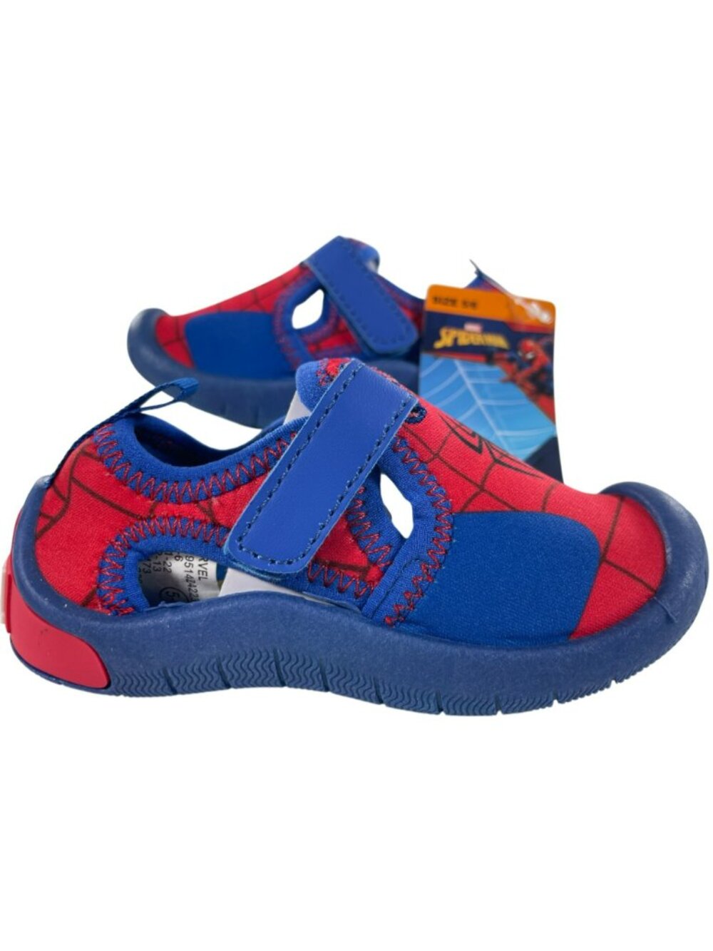 Marvel Spider-Man Water Shoes Red & Blue Adjustable Toddler Boys Size 5/6 NEW - Picture 2 of 12
